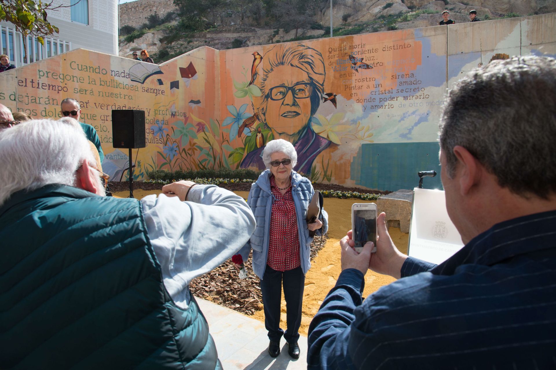 Cervantes, en la inauguración de una plaza con su nombre en Cartagena en 2019.