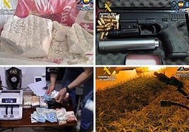 Efectos incautados por la Policía Nacional y la Guardia Civil en la operación.