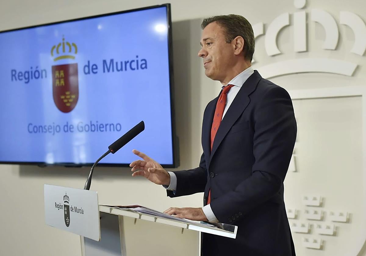 El portavoz del Ejecutivo autónomo, Marcos Ortuño, este jueves.