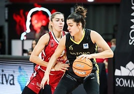 Paula Ginzo, en el partido contra Casademont Zaragoza.