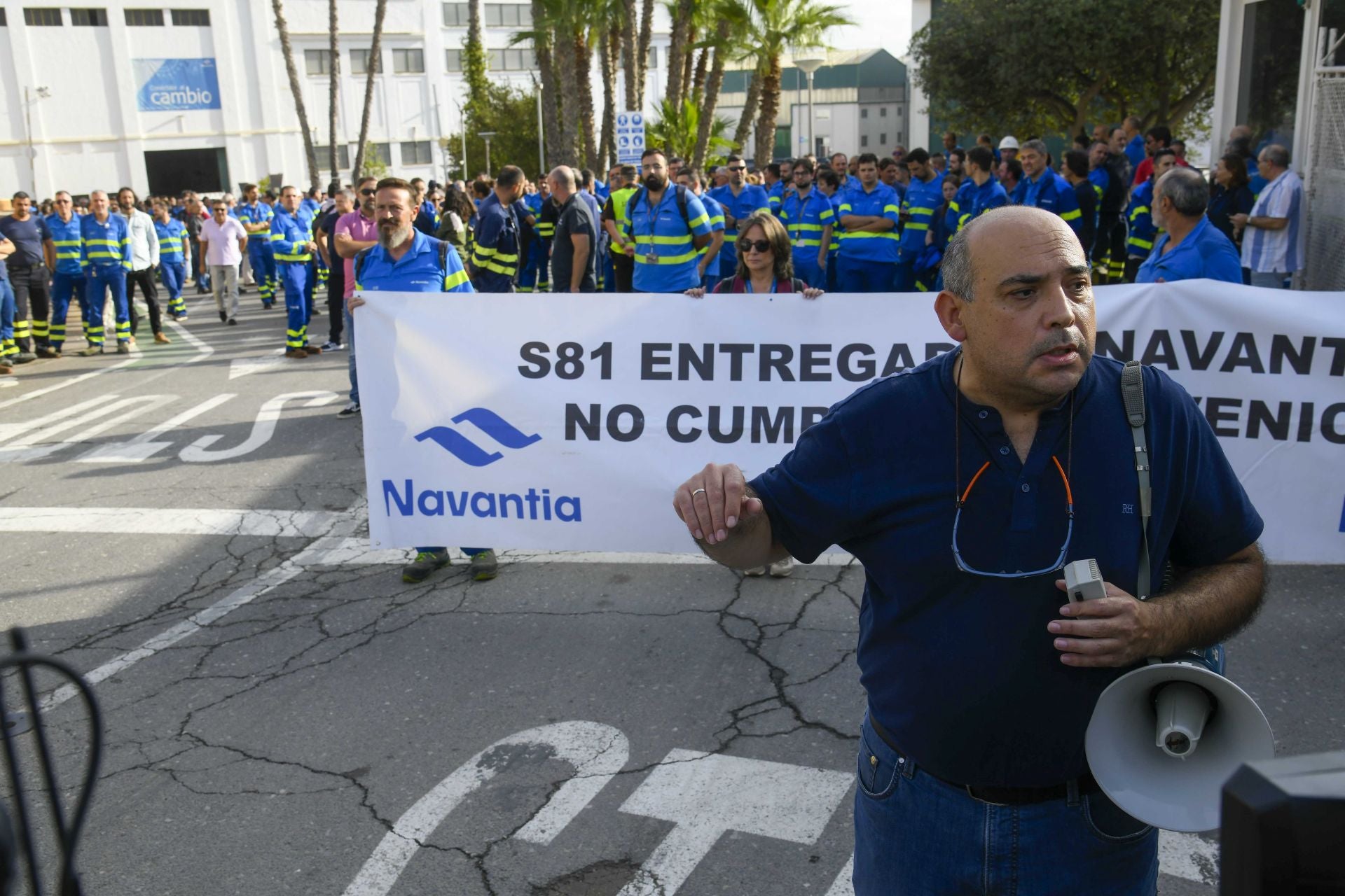 La protesta de los trabajadores de Navantia, en imágenes