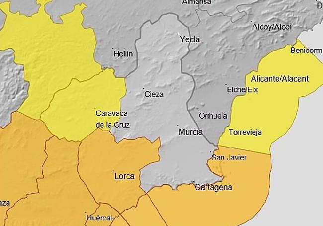 Mapa de la Aemet para el lunes 28 de octubre.