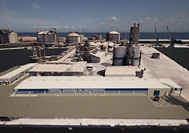 Recreación virtual de la terminal de ganado, en Escombreras.