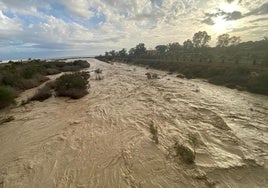 Rambla de Las Moreras, en Mazarrón, tras el episodio de lluvias.