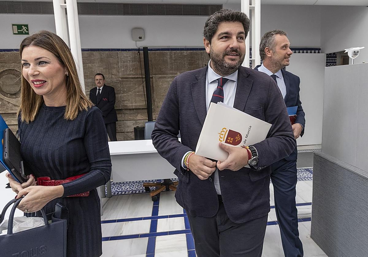 El presidente de la Región de Murcia, Fernando López Miras, en el Pleno de la Asambla de este martes.