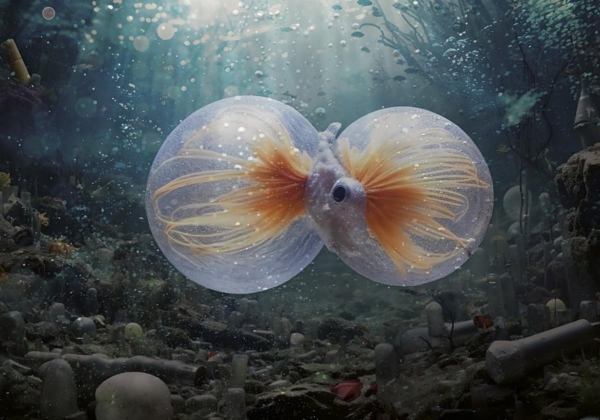 Una de las imágenes de la muestra, tan bellas comoinquietantes, tan misteriosas como hermosas.