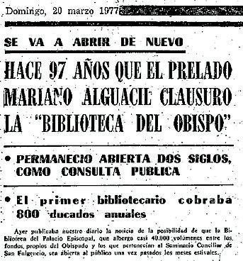 El diario 'Línea' recordaba la efemérides del cierre al público de la histórica biblioteca.