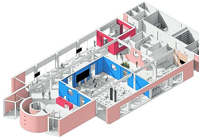 Planta baja donde estarán las salas destinadas a la formación y a la celebración de encuentros.