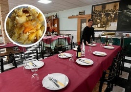 Preparación de las mesas en el comedor del restaurante.