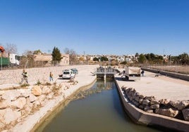 Obreros trabajan sobre un canal a su paso por San Fulgencio en una imagen de archivo.