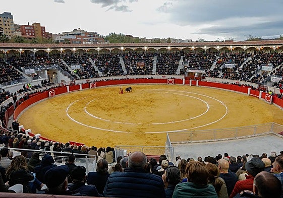 Primera corrida tras la reinauguración de la plaza de toros de Lorca, en marzo de 2024.