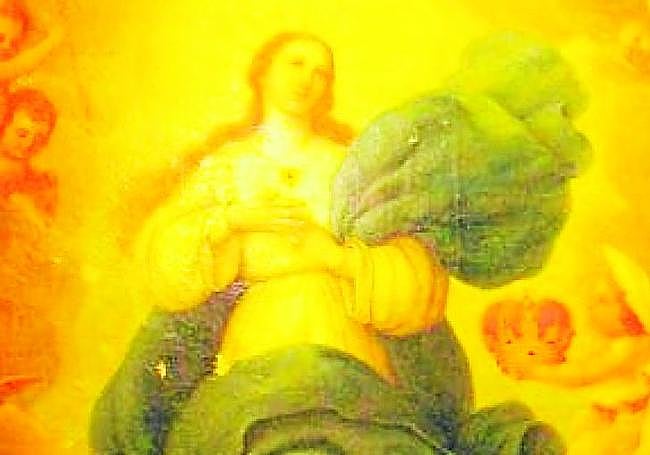 Municipal. El gran óleo de la Inmaculada del salón de plenos concejil.