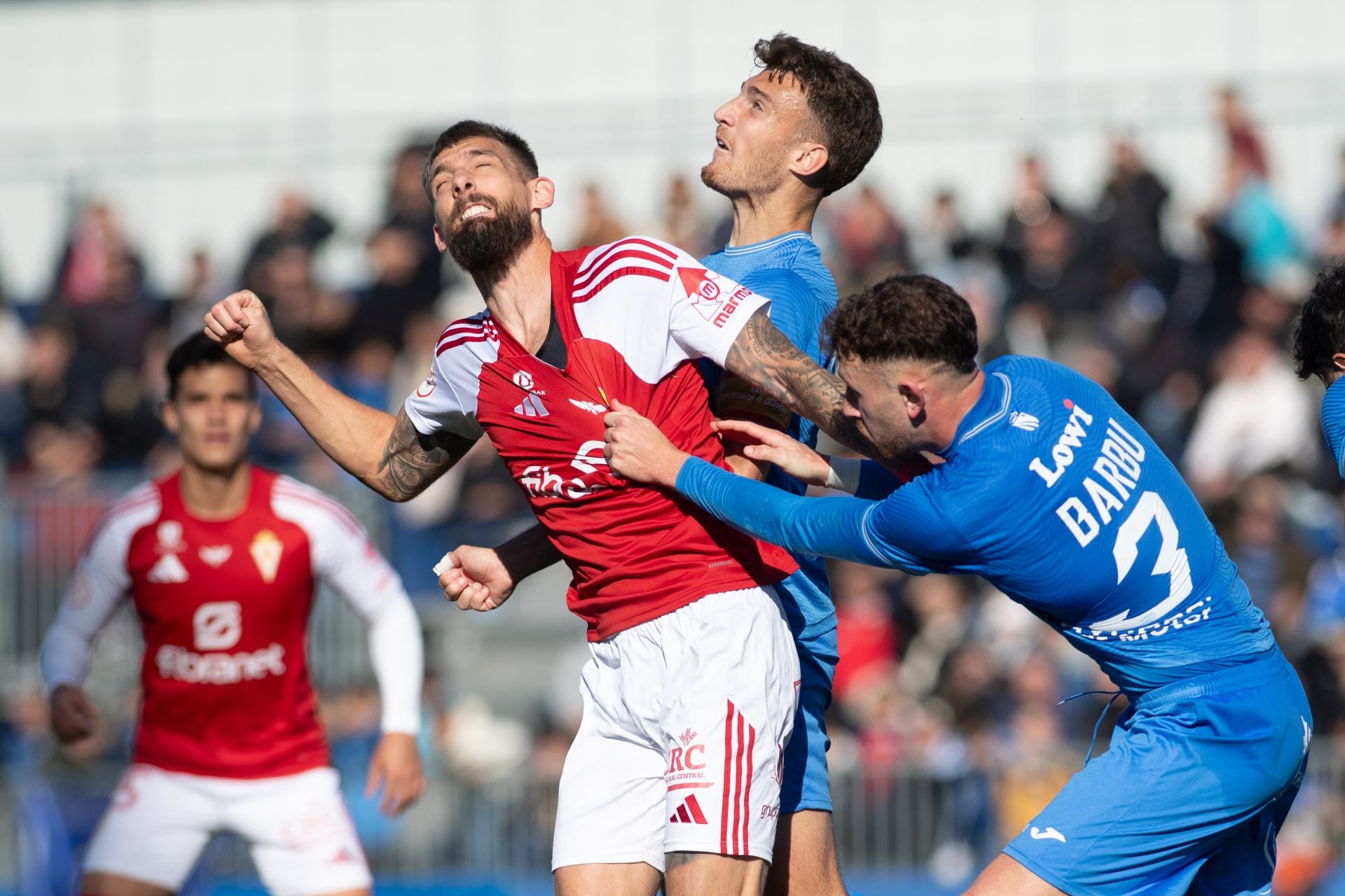 El empate del Real Murcia frente al Fuenlabrada, en imágenes