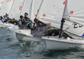 Regatistas de la clase ILCA, en acción en una regata de esta temporada.