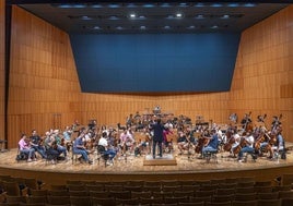 Imagen de archivo de un ensayo de la la Orquesta Sinfónica de la Región de Murcia, en el Auditorio Víctor Villegas.