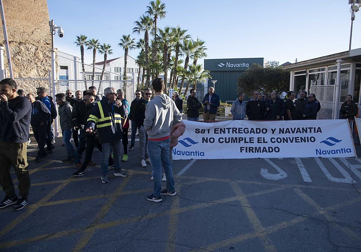 Imagen de archivo de una protesta de los trabajadores de Navantia el mes pasado.