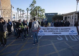 Imagen de archivo de una protesta de los trabajadores de Navantia el mes pasado.