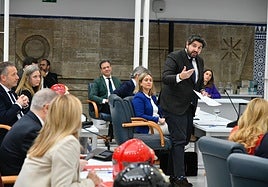 López Miras, este viernes, en la Asamblea Regional.