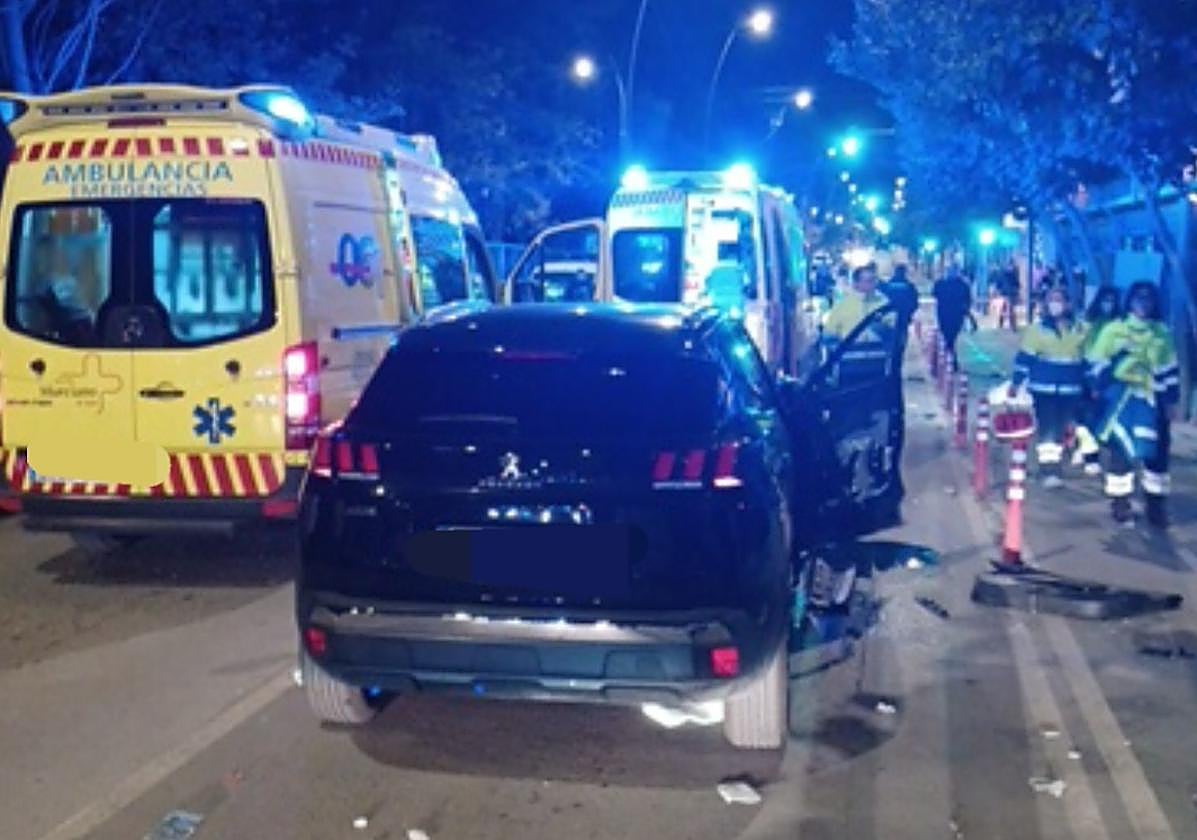 Imagen de uno de los vehículos implicados en el accidente de Lorca.