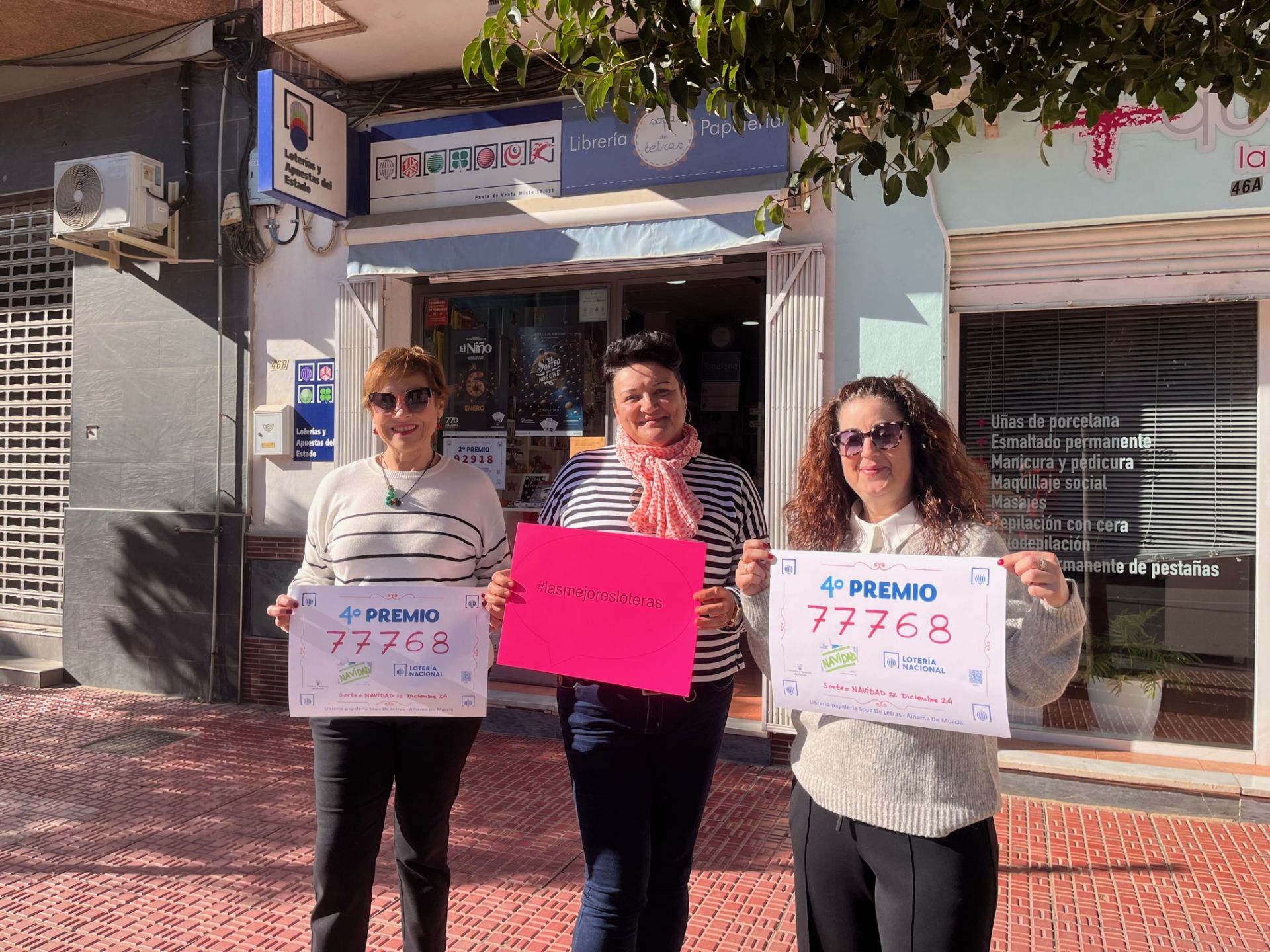 Administración donde se vendió un cuarto premio en Alhama de Murcia.