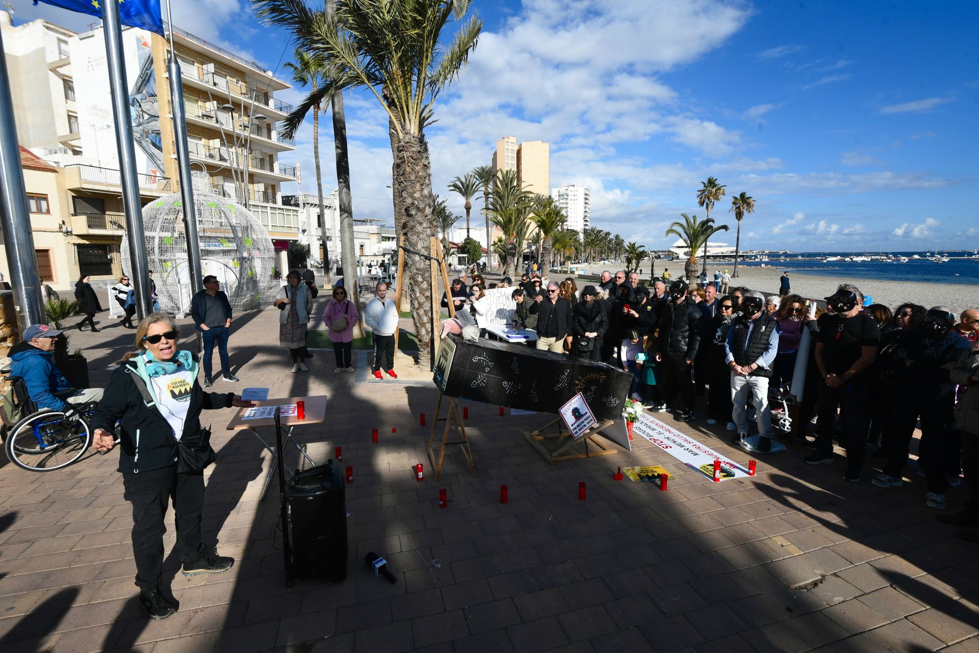 La marcha fúnebre contra la planta de biometano en San Javier, en imágenes
