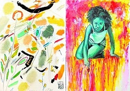 Obra del murciano Juan José Molina | Obra de la murciana Cristina Hidalgo.