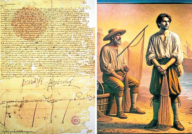 Carta real de Carlos I y el pescador Martín Alonso.