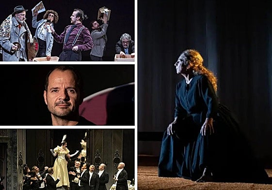 Els Joglars, Ángel Martín, la Traviata de Verdi y Lolita Flores, durante distintas actuaciones.