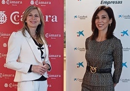 Olga García, directora territorial de CaixaBank en la Comunidad Valenciana y la Región de Murcia, y Miryam Fuertes, presidenta de la Cámara de Comercio de Murcia.