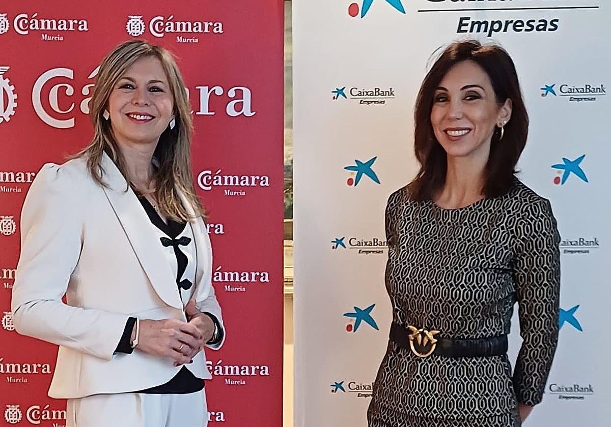 Olga García, directora territorial de CaixaBank en la Comunidad Valenciana y la Región de Murcia, y Miryam Fuertes, presidenta de la Cámara de Comercio de Murcia.