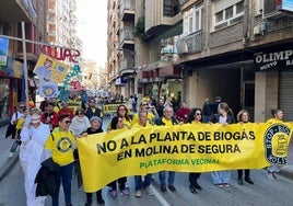 Manifestación en contra de la planta de biogás en Molina, el pasado sábado.