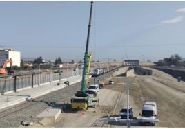 Estado de las obras del tramo Nonduermas-Sangonera, donde irá la nueva estación de Alcantarilla.