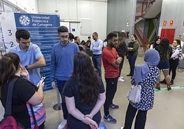 Alumnos de la UPCT, en una imagen de archivo.