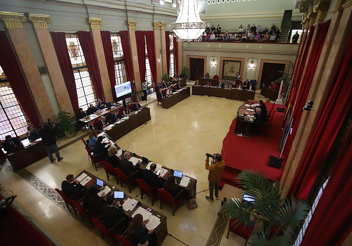El Pleno del Ayuntamiento de Murcia, este viernes.