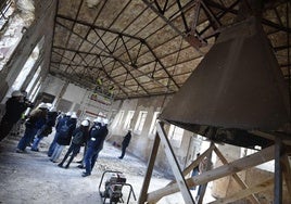 Obras de la Cárcel Vieja, este lunes, en la zona de las antiguas cocinas.