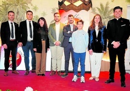 Los premiados, durante la gala de entrega de los Jumillanos del Año.