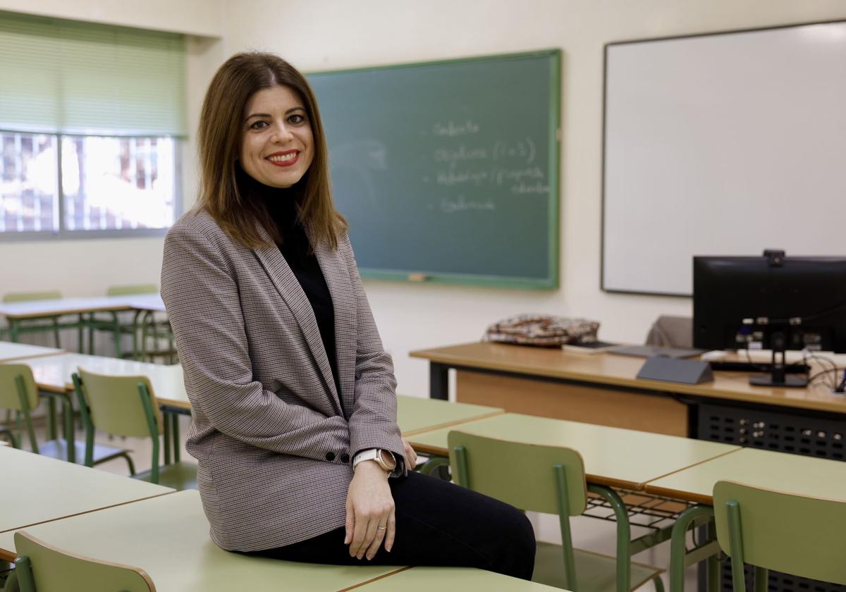 María del Mar Sánchez Vera, en una de las aulas de la Facultad de Educación de la UMU.