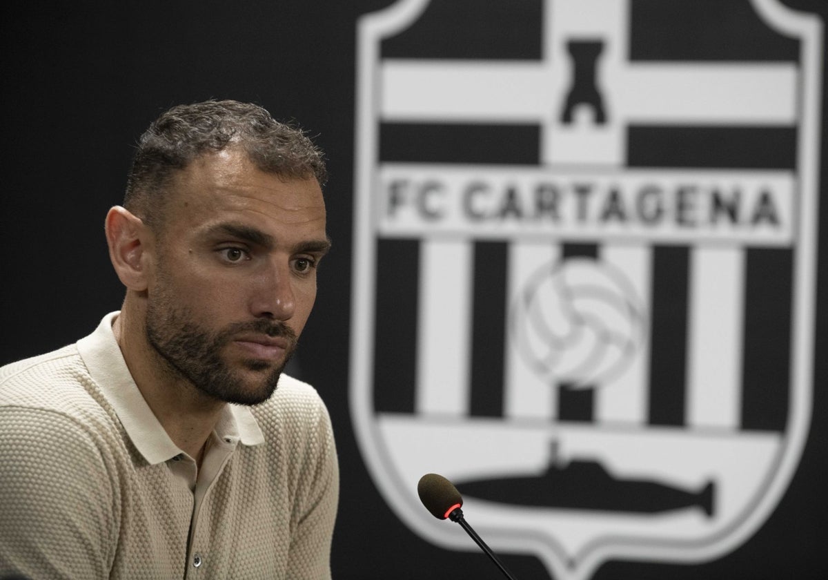 El manguero Gonzalo Verdú, en la sala de prensa del estadio Cartagonova, en una imagen de archivo.