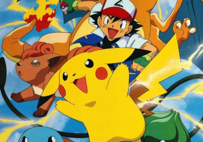 Detalle de un cartel de la serie animada 'Pokémon'