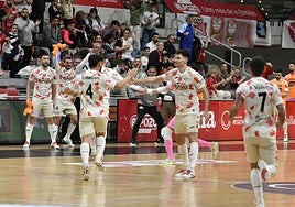 Celebración de los jugadores de ElPozo Murcia.