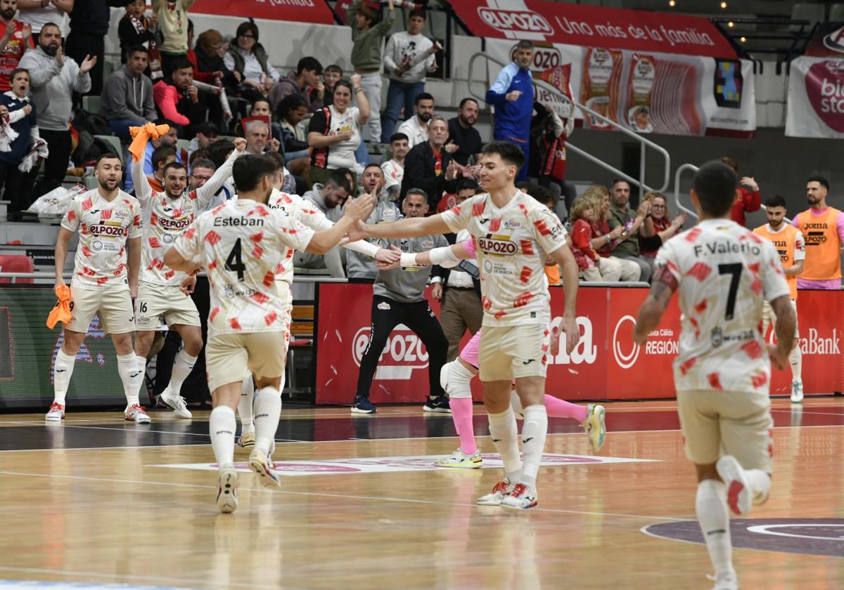 Celebración de los jugadores de ElPozo Murcia.