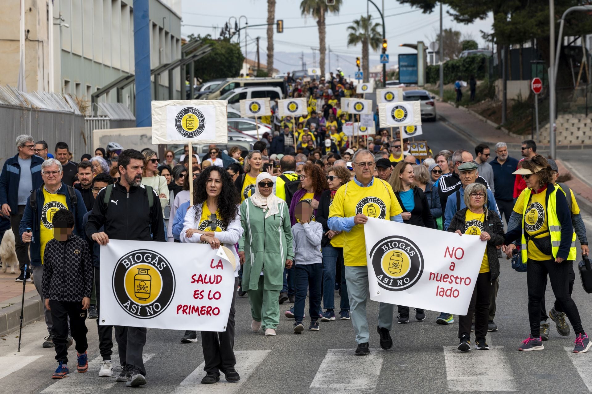 La manifestación en contra de la planta de biogás de Molina, en imágenes