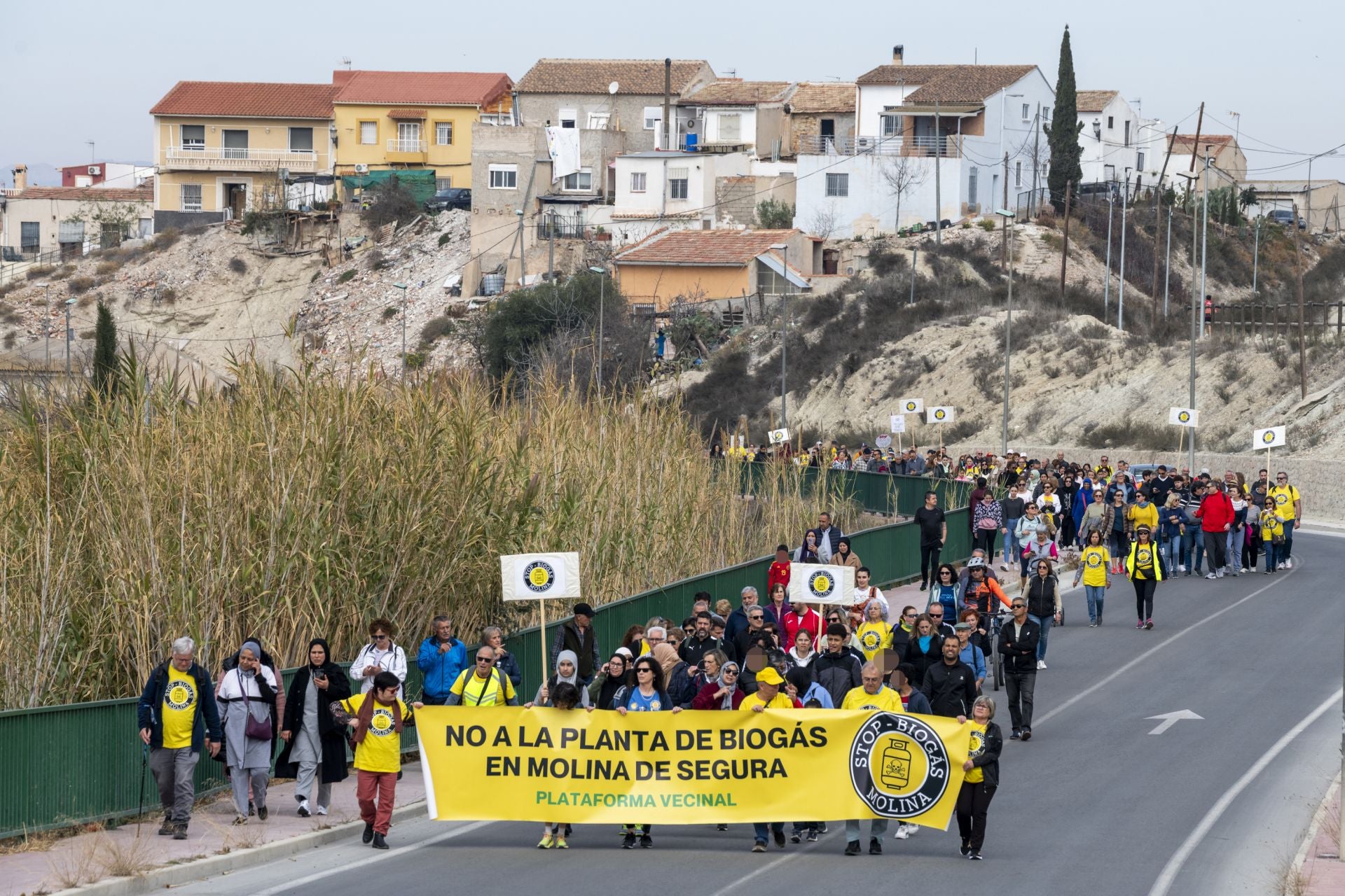 La manifestación en contra de la planta de biogás de Molina, en imágenes