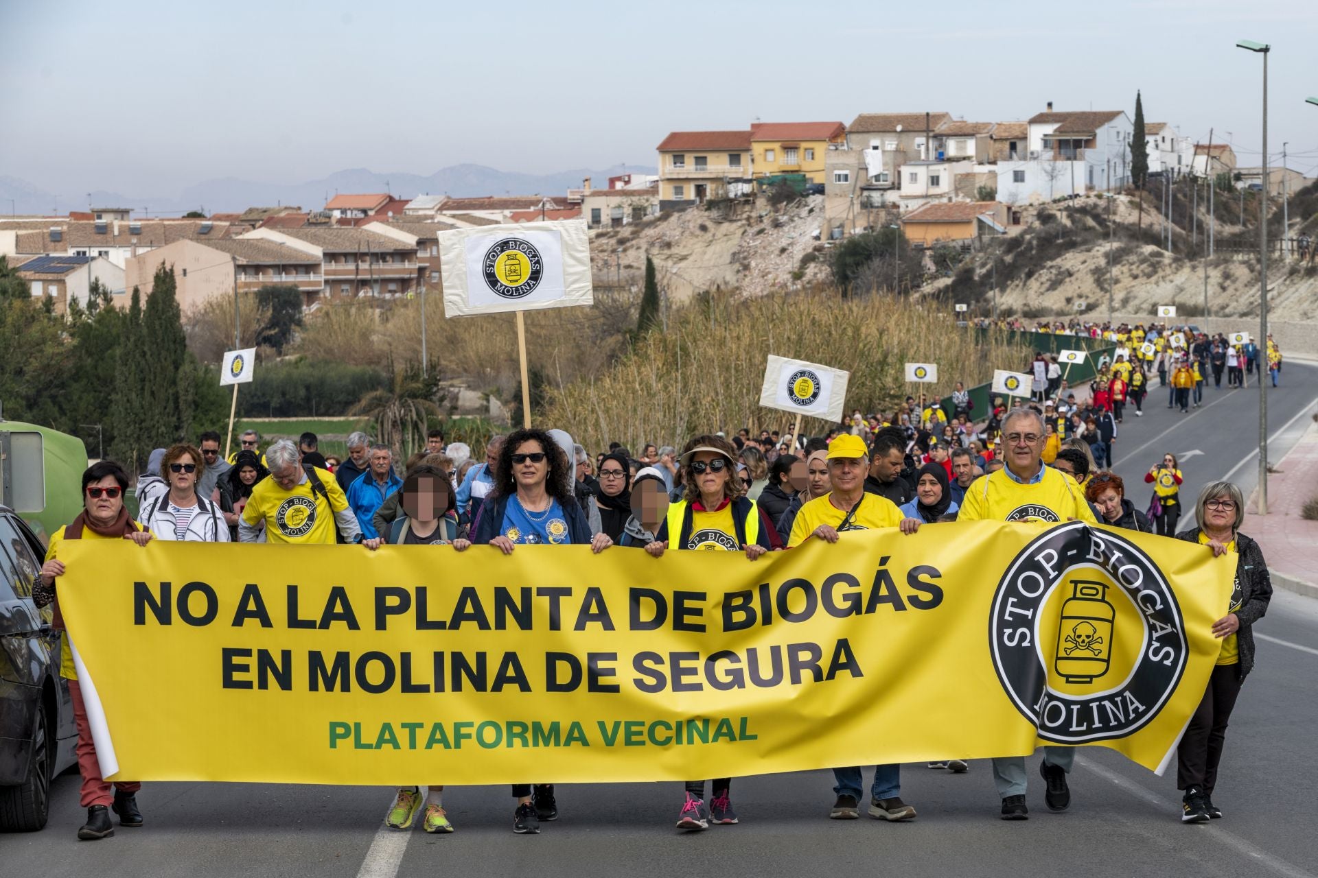 La manifestación en contra de la planta de biogás de Molina, en imágenes