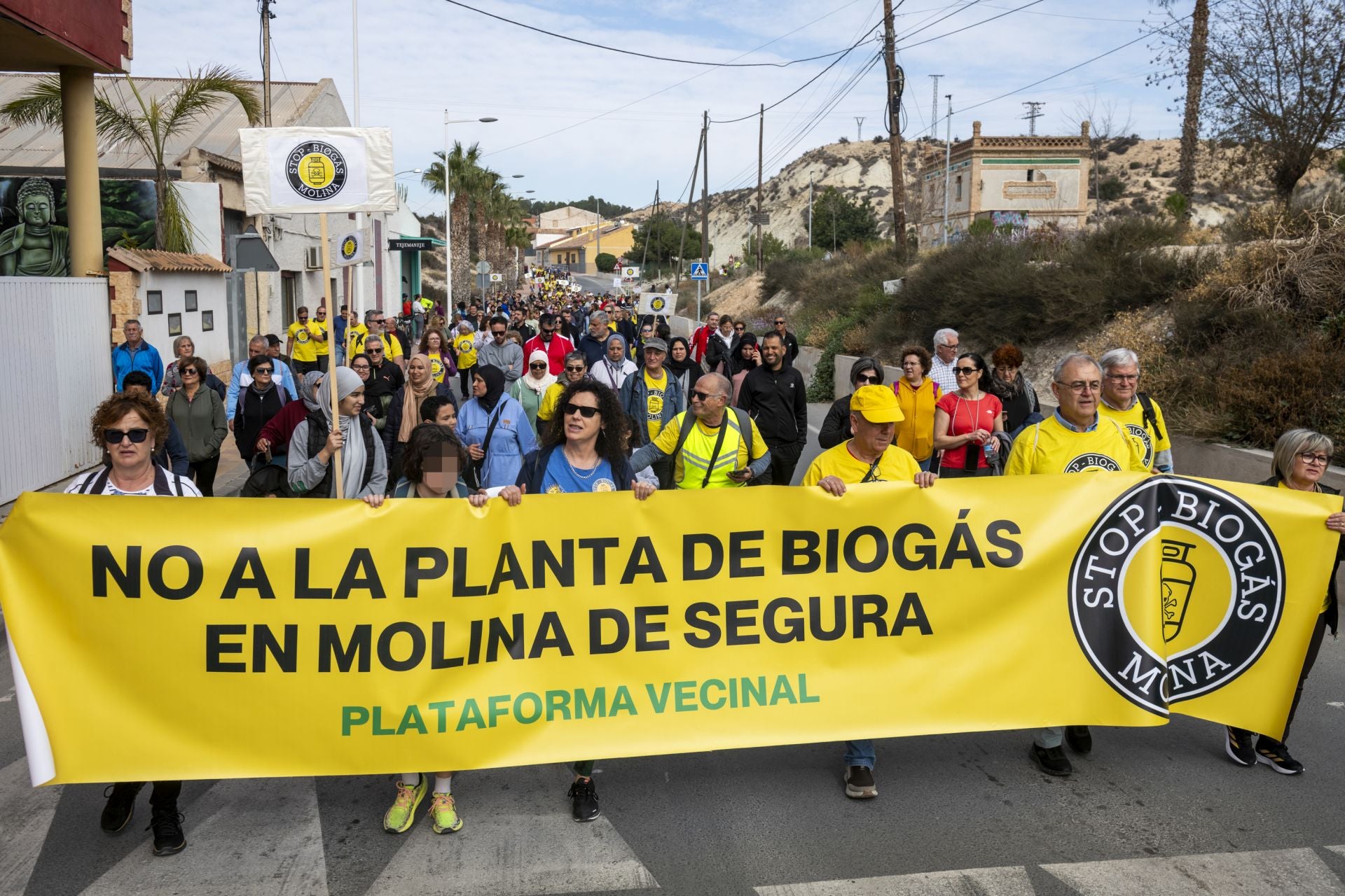 La manifestación en contra de la planta de biogás de Molina, en imágenes