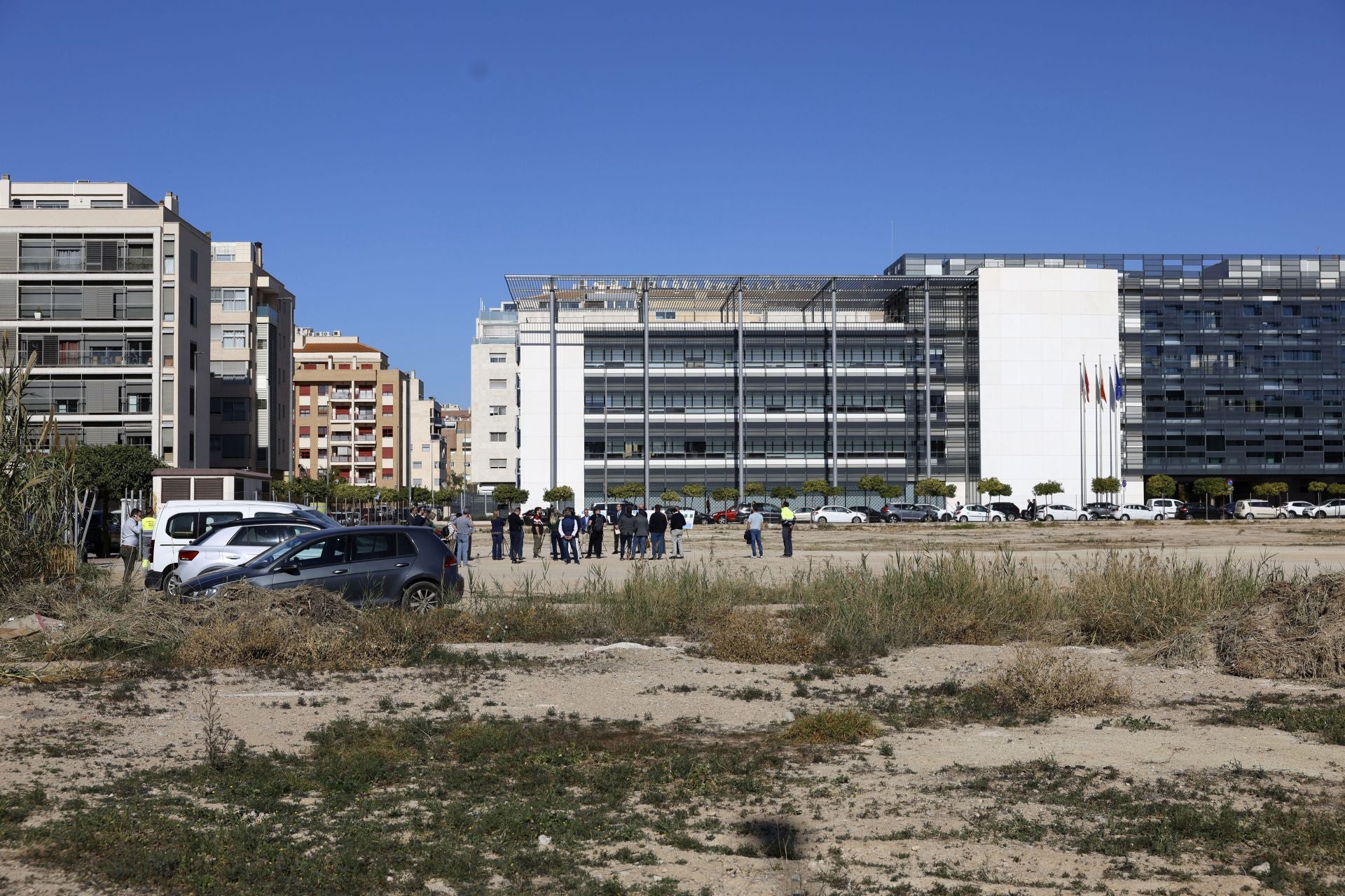 La presentación del nuevo aparcamiento disuasorio de Juan Carlos I de Murcia, en imágenes