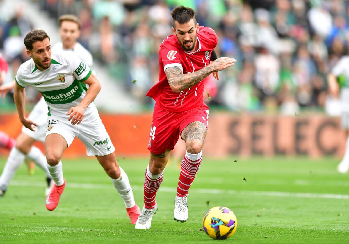 Álex Millán, en el partido contra el Elche.