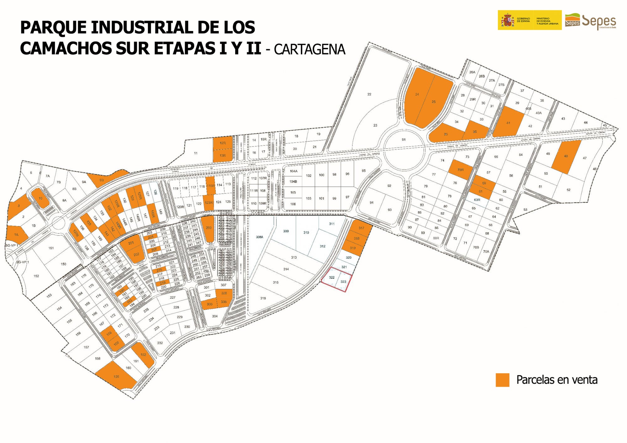 Ubicación de las parcelas puestas a la venta.