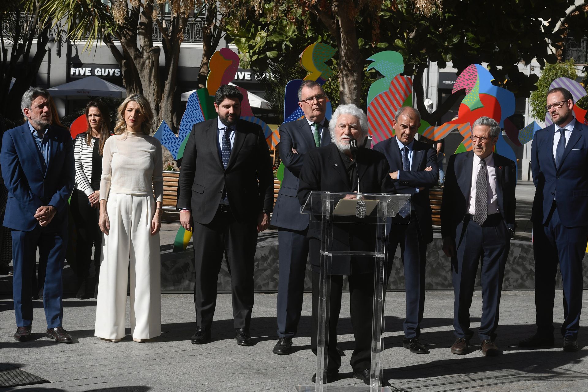 Inauguración de la obra de Cristóbal Gabarrón en la plaza de Santo Domingo de Murcia, en imágenes