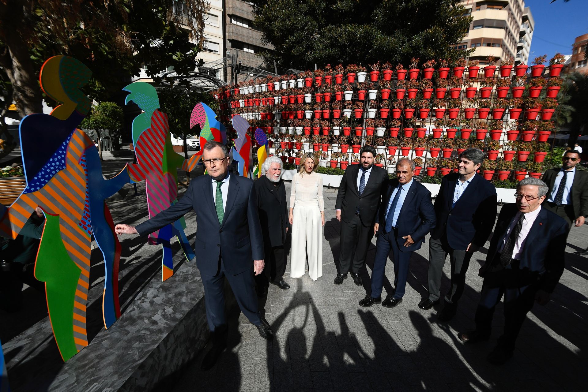 Inauguración de la obra de Cristóbal Gabarrón en la plaza de Santo Domingo de Murcia, en imágenes